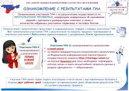 Ознакомление с результатами ГИА